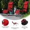 Merrick Lane Set of 2 Folding Mesh Upholstered Zero Gravity Chair with Removable Pillow and Cupholder Tray